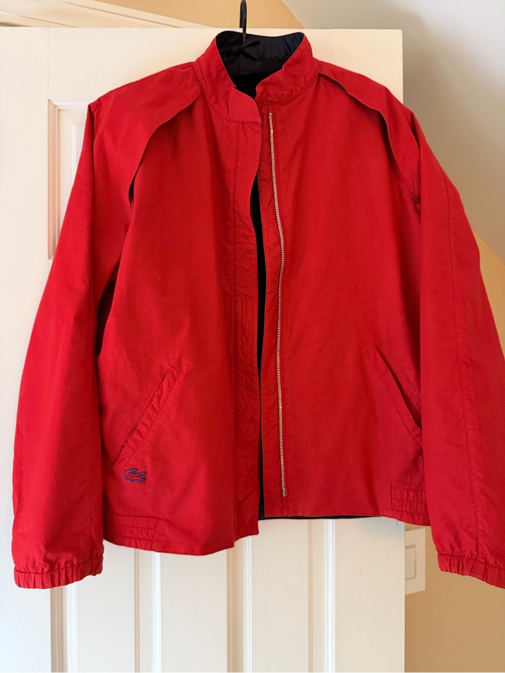 Vintage Lacoste Red/Navy Reversible Jacket with Zip Front